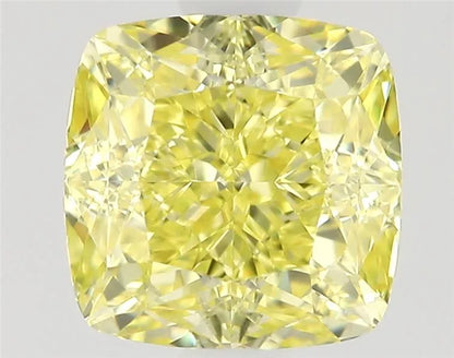 0.90ct Cushion modified Natural Diamond (Colour Fancy Intense Yellow, Clarity VVS2, Cut EX, GIA Certified)