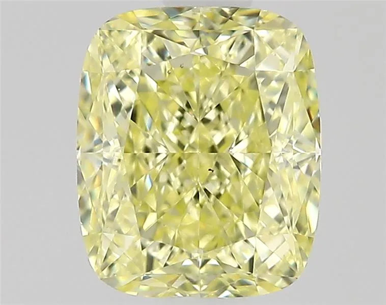 0.95ct cushion modified natural diamond (colour fancy light yellow, clarity vs2, cut ex, gia certified)