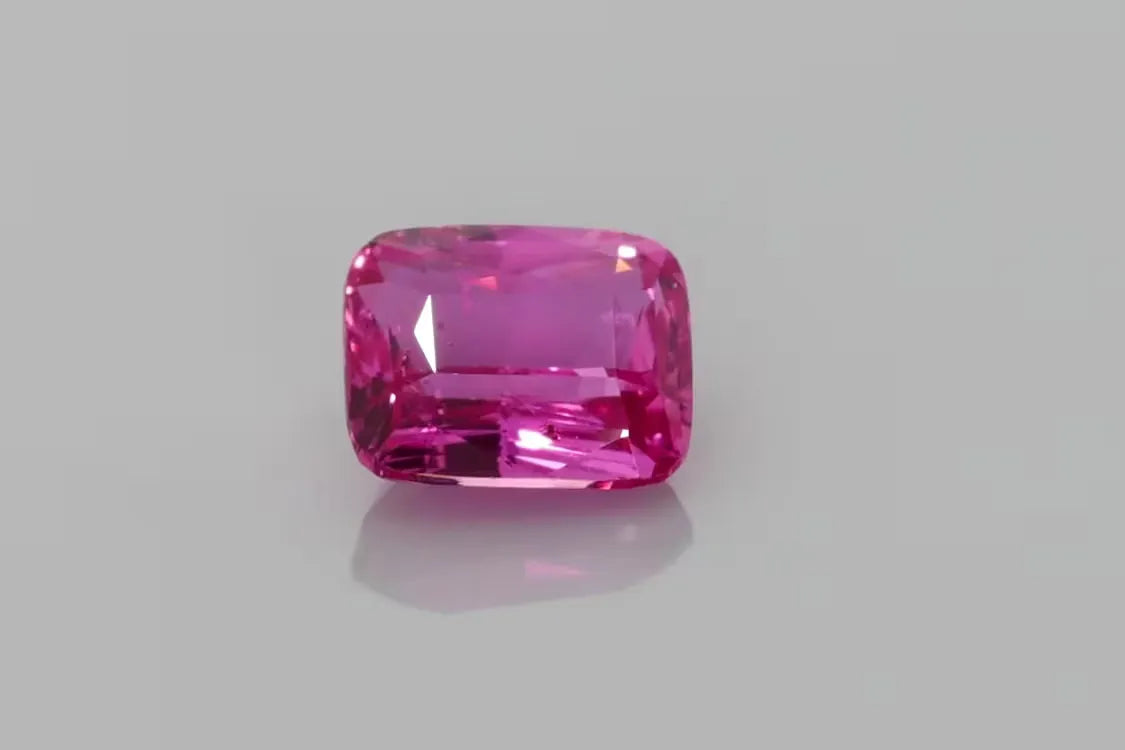 1.50ct cushion natural sapphire (colour pink, clarity slightly included, cut faceted)
