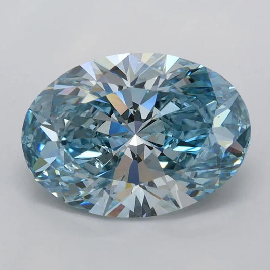 2.09ct Oval Lab Grown Diamond (Colour Fancy Intense Blue, Clarity VS1, IGI Certified)