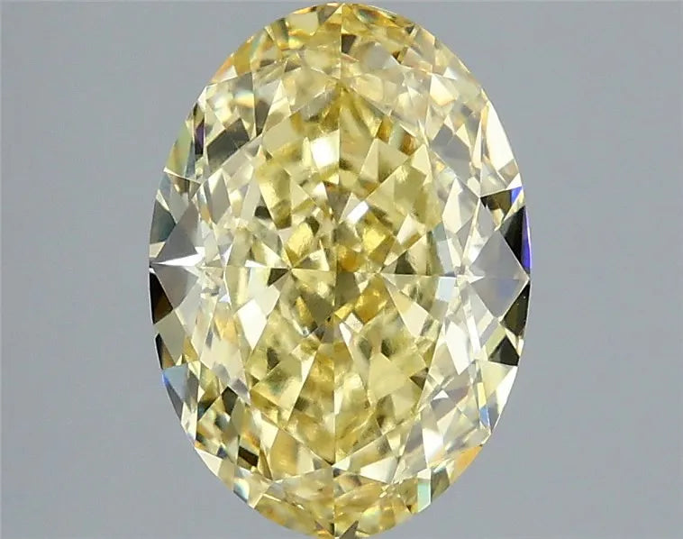 3.62ct oval lab grown diamond (colour fancy intense yellow, clarity vvs2, igi certified)