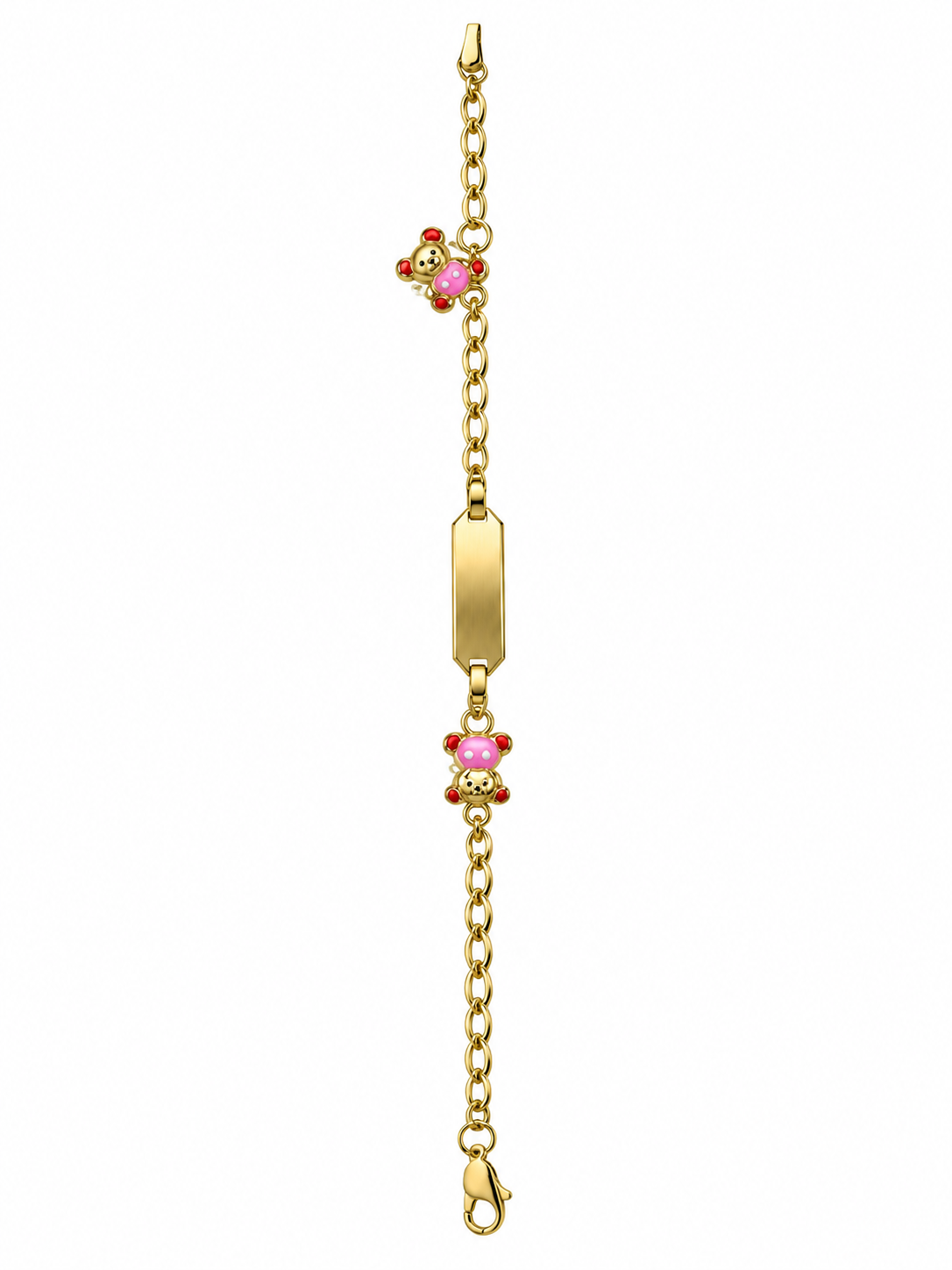 children's 10k solid yellow gold teddy bear charm bracelet