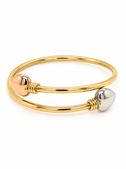Children’s 10K Yellow Gold Two-Tone Heart Baby Bangle