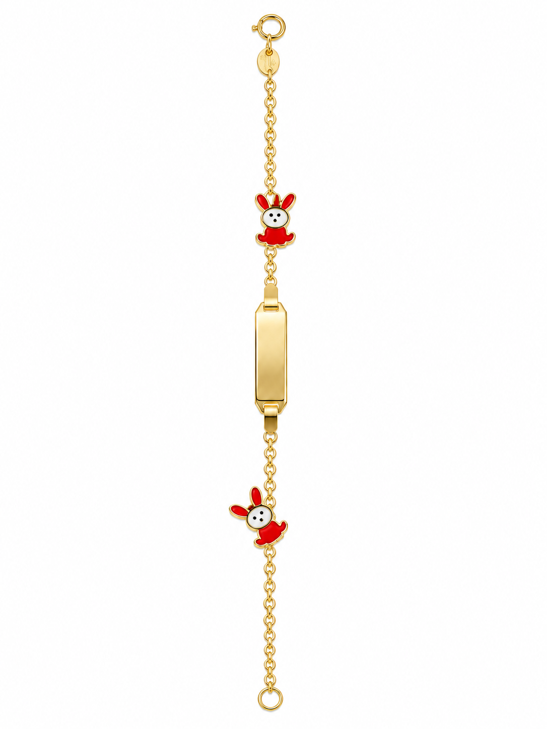 children's 10k solid yellow gold rabbit charm bracelet