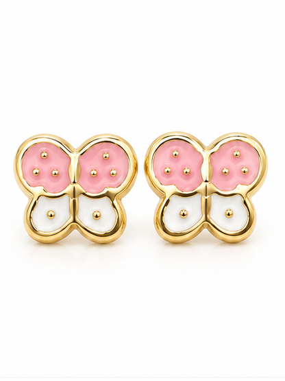 Children’s 10K Solid Yellow Gold Butterfly Stud Earrings