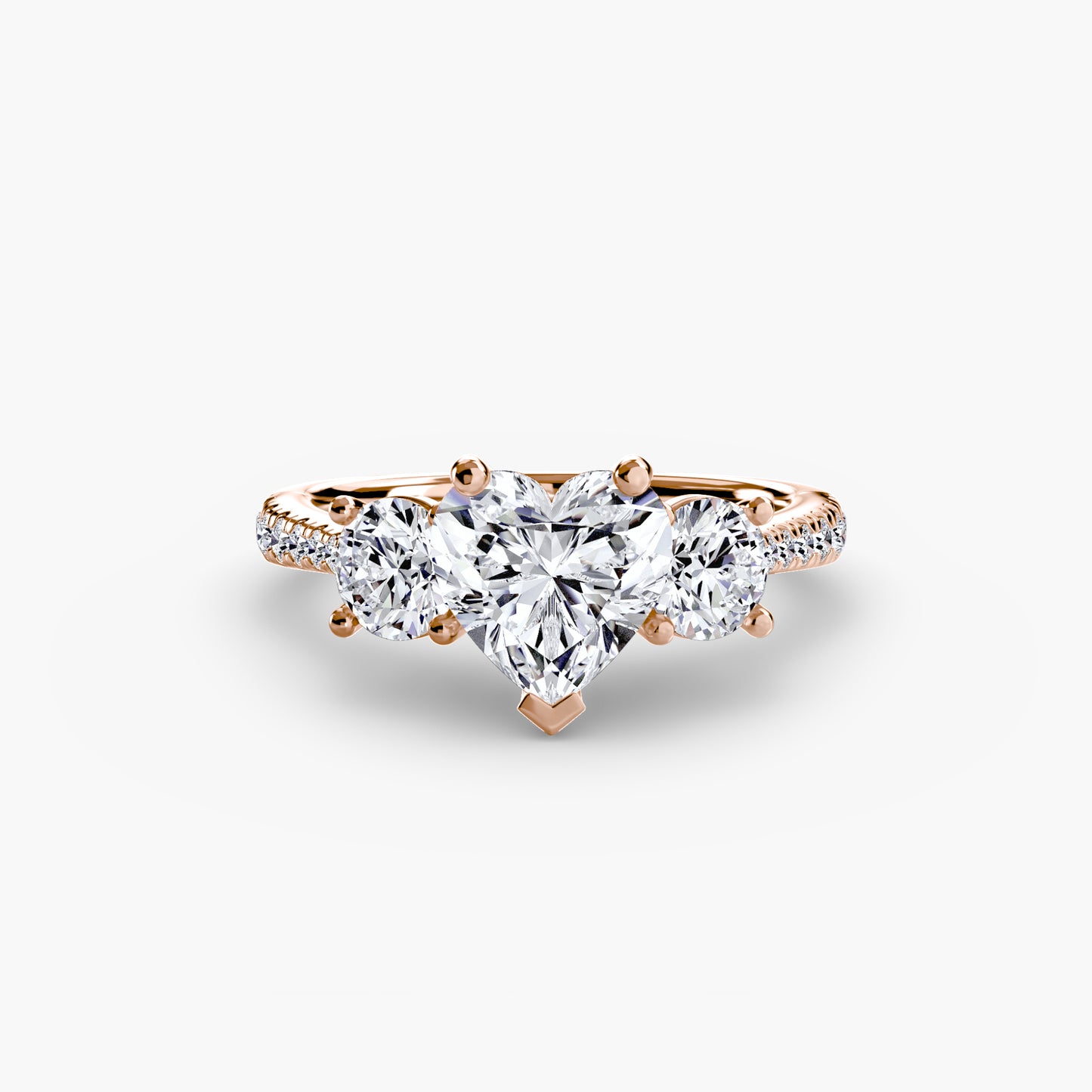 three-stone with pavé band