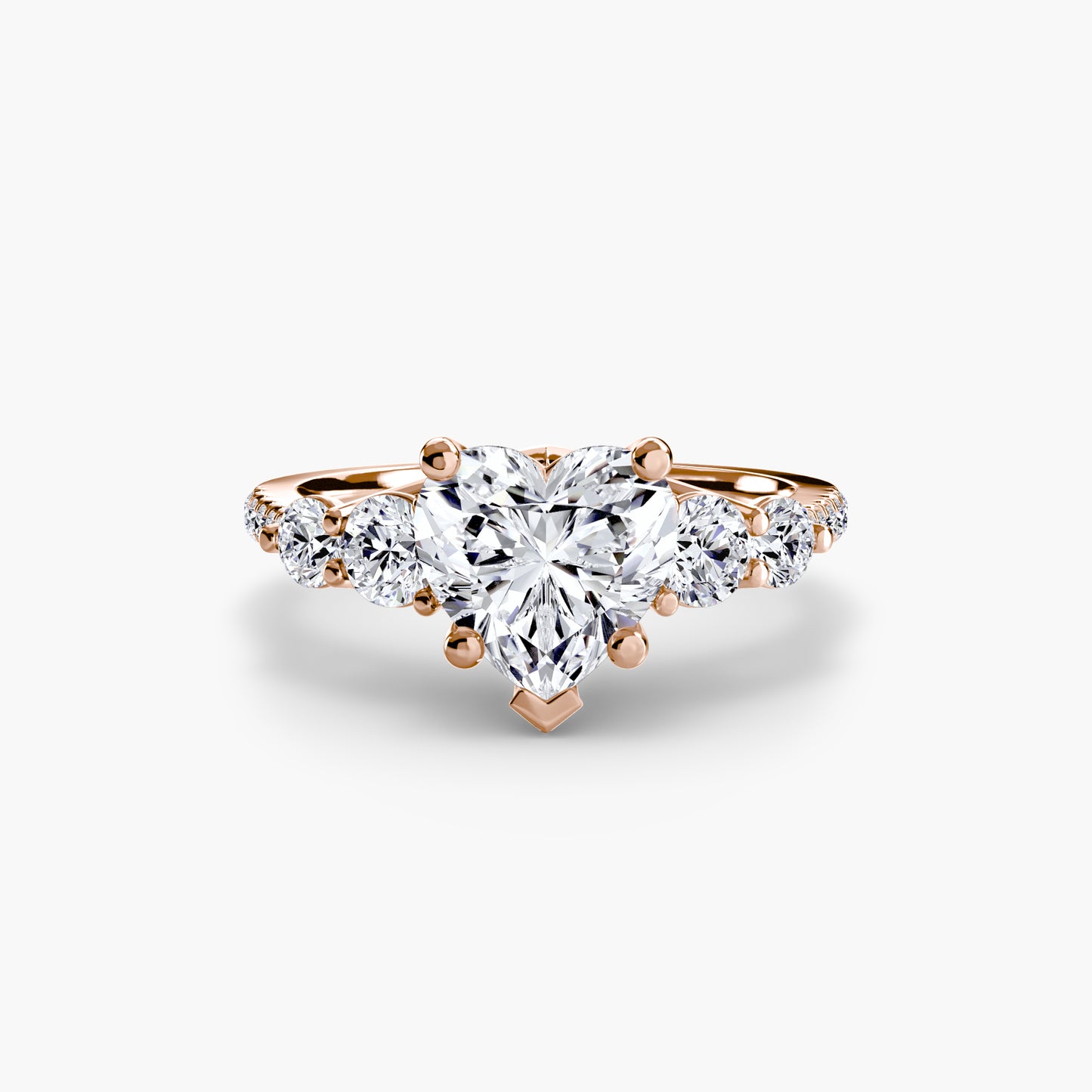 five stone ring with pavé band