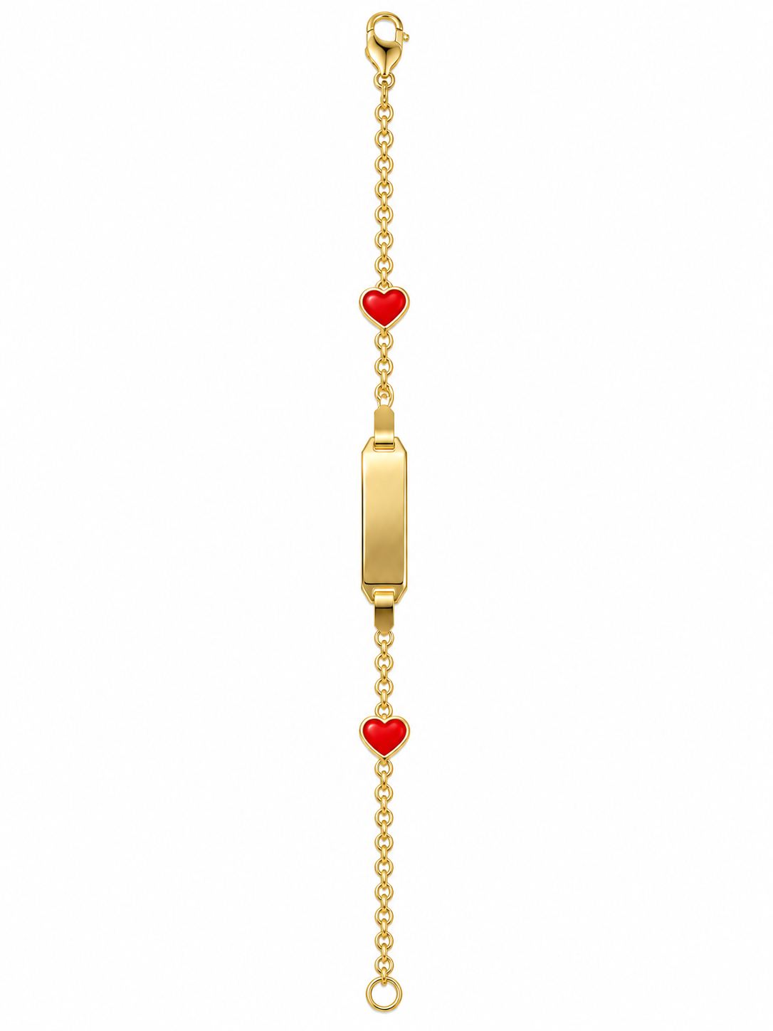children's 10k solid yellow gold heart charm bracelet