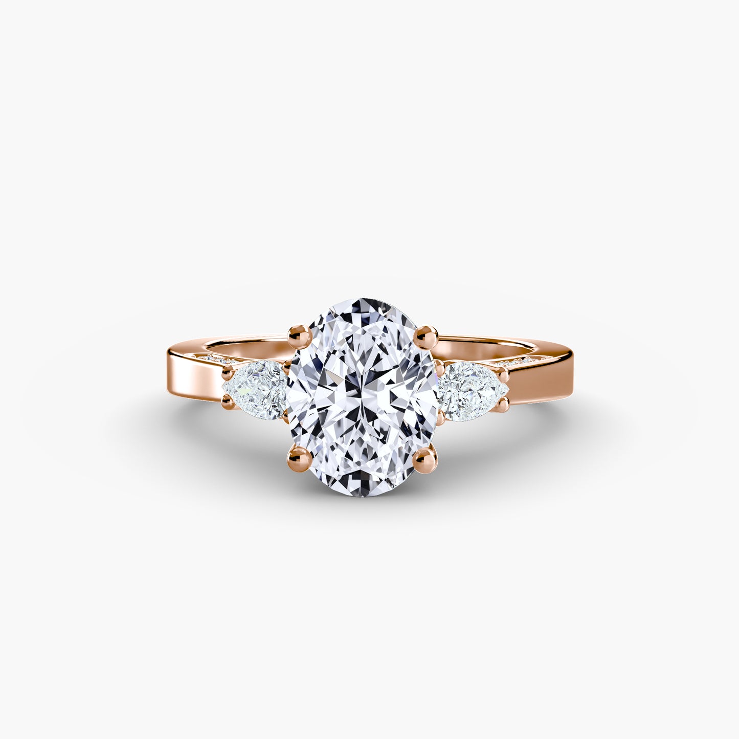 three stone with pavé shoulders