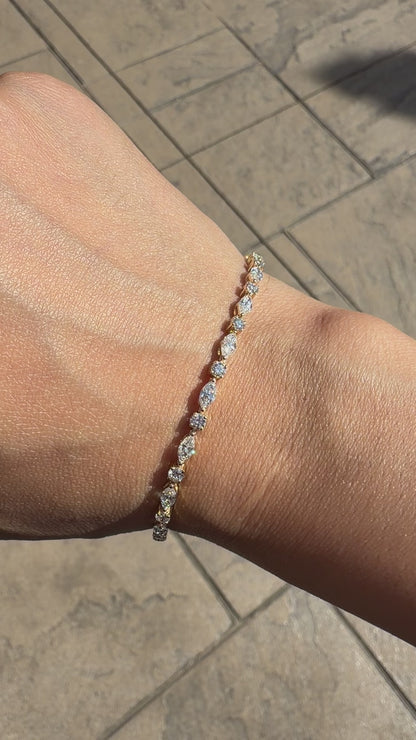 Round Marquise Tennis Bracelet