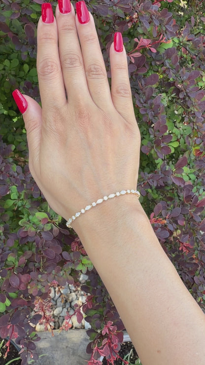Round Marquise Tennis Bracelet