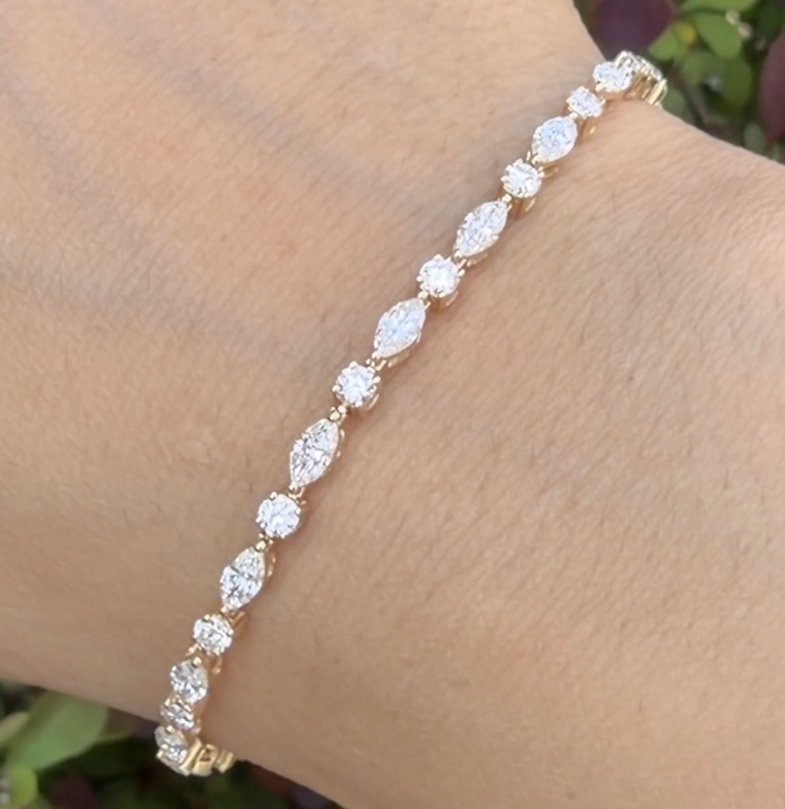 round marquise tennis bracelet