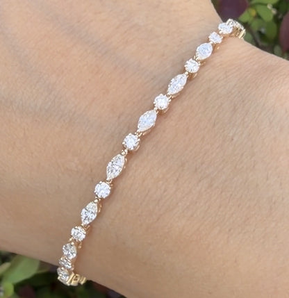 Round Marquise Tennis Bracelet